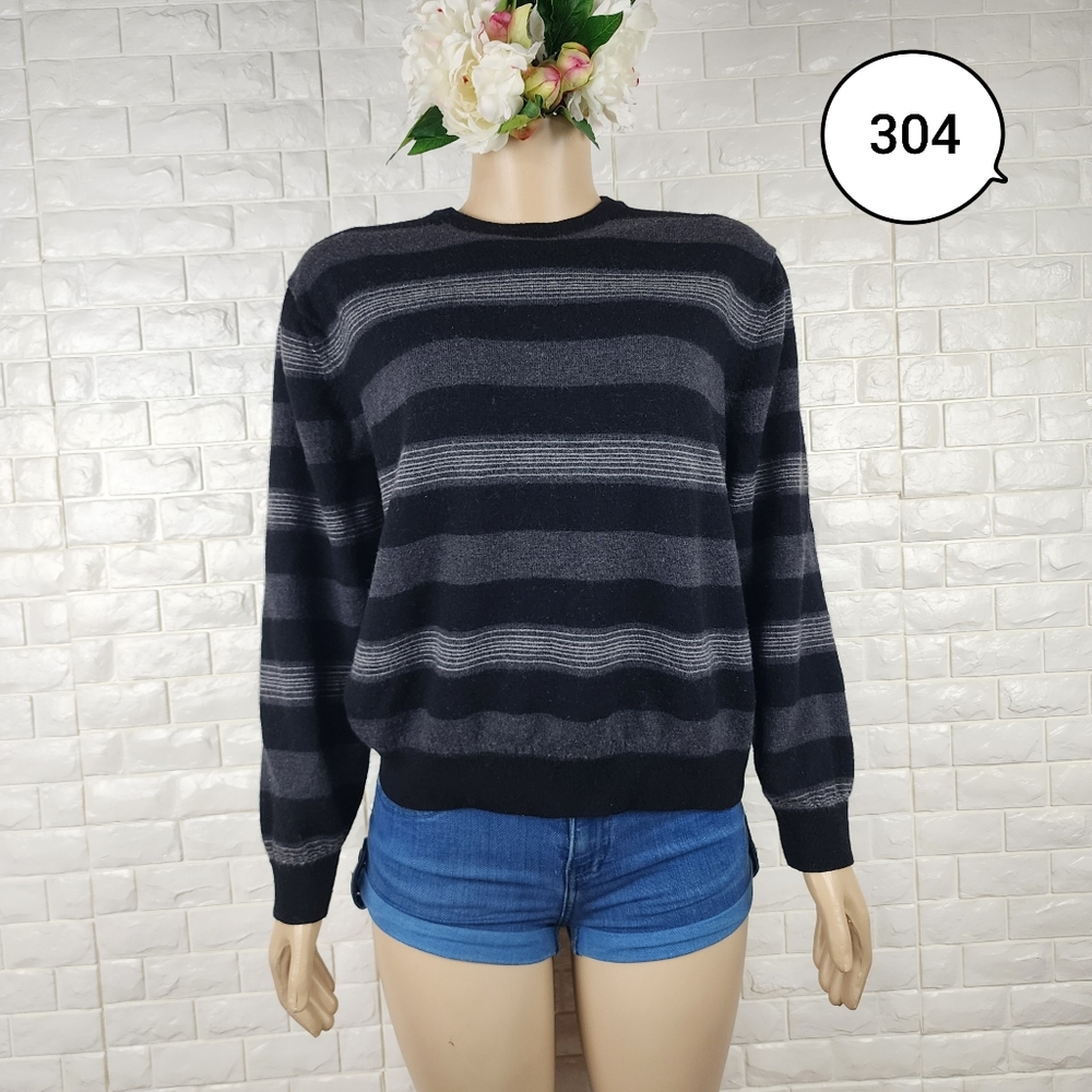 Calvin Klein XL Junior Stripe Sweater – Casual Knit Pullover Top